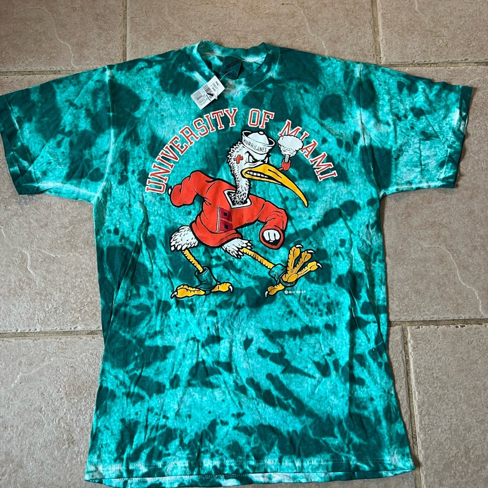 Vtg 1992 Miami hurricanes tie-dye shirt Large